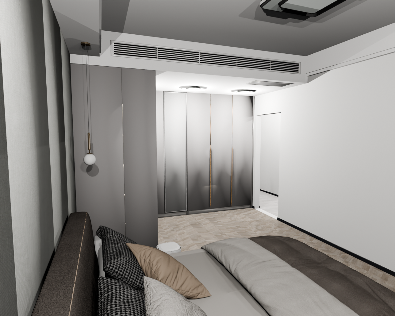 RGB render of a GRScenes bedroom